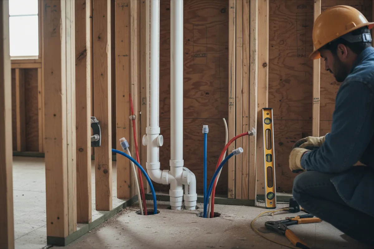 Drain and supply rough-in during Drain Cleaning in Beryl